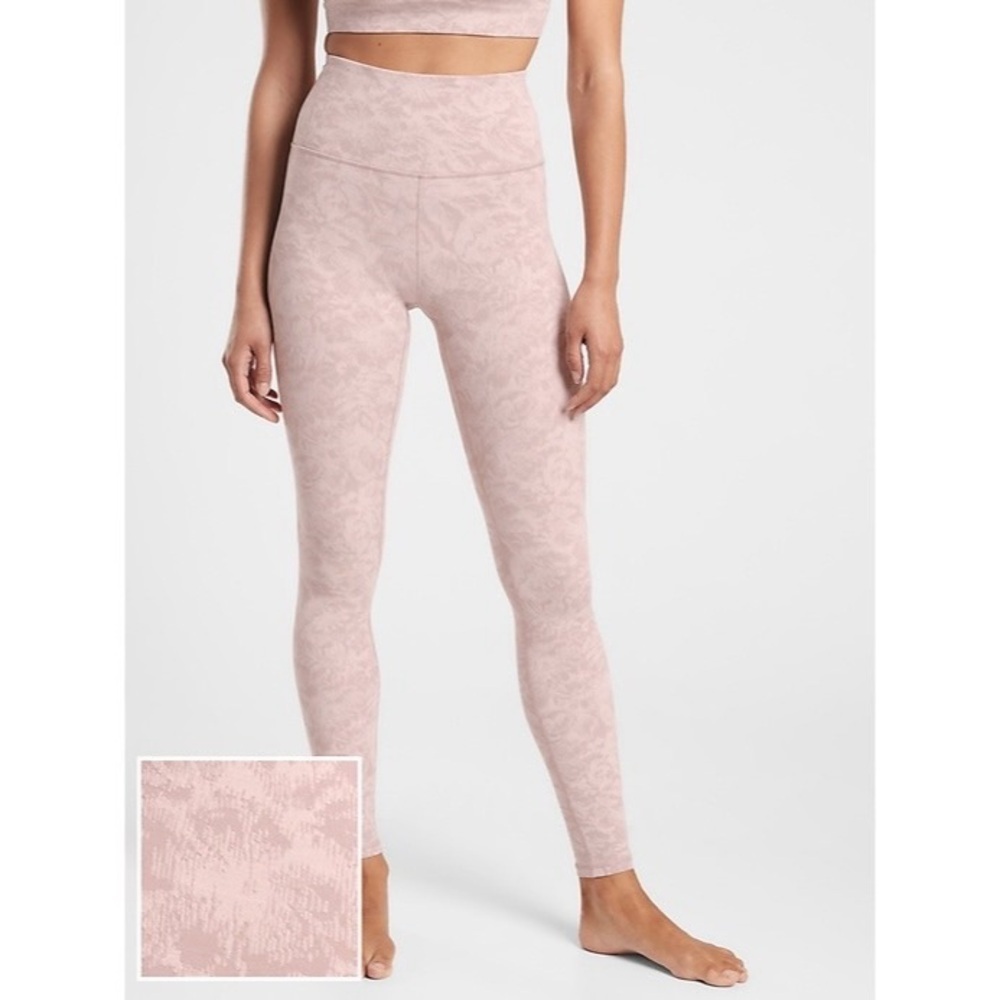 ATHLETA elation textured tights leggings workout pants pink XS